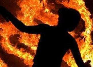 woman in fire