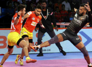 gujarat fortunegiants thrilling win against u mumba in pro kabaddi league