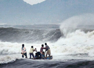 depression in bay of bengal red alert in andhra pradesh